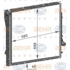 8MK 376 718-754 HELLA Радиатор, охлаждение двигателя