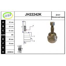 JH22242K SERA Шарнирный комплект, приводной вал