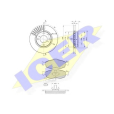 30917-6784 ICER Комплект тормозов, дисковый тормозной механизм