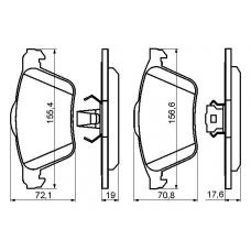 0 986 494 158 BOSCH Комплект тормозных колодок, дисковый тормоз