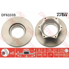 DF6333S TRW Тормозной диск