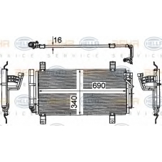 8FC 351 318-791 HELLA Конденсатор, кондиционер