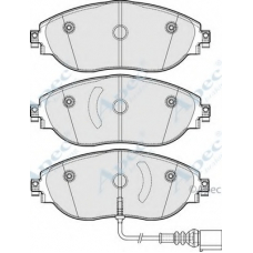 PAD1844 APEC Комплект тормозных колодок, дисковый тормоз