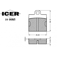 180085 ICER Комплект тормозных колодок, дисковый тормоз