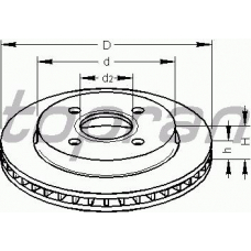 300 267 TOPRAN Тормозной диск