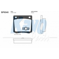 BP-6540 KAVO PARTS Комплект тормозных колодок, дисковый тормоз