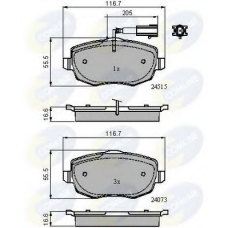 CBP11601 COMLINE Комплект тормозных колодок, дисковый тормоз