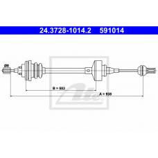 24.3728-1014.2 ATE Трос, управление сцеплением