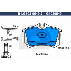 B1.G102-0549.2 GALFER Комплект тормозных колодок, дисковый тормоз