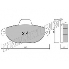 162.1 TRUSTING Комплект тормозных колодок, дисковый тормоз