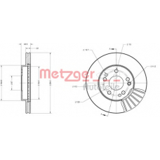 6110223 METZGER Тормозной диск