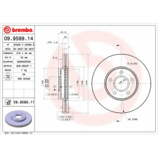 09.9589.14 BREMBO Тормозной диск