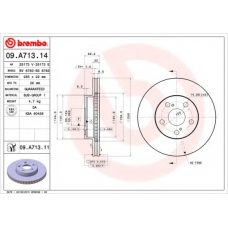 09.A713.14 BREMBO Тормозной диск