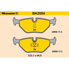 BA2054 BARUM Комплект тормозных колодок, дисковый тормоз