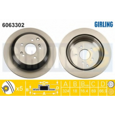 6063302 GIRLING Тормозной диск