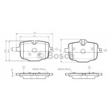 0 986 TB3 135 BOSCH Комплект тормозных колодок, дисковый тормоз