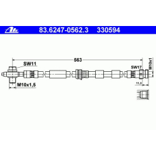 83.6247-0562.3 ATE Тормозной шланг