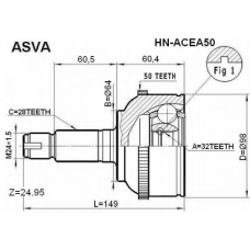 HN-ACEA50 ASVA Шарнирный комплект, приводной вал
