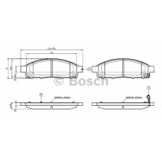 0 986 TB3 115 BOSCH Комплект тормозных колодок, дисковый тормоз