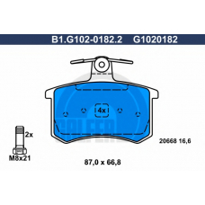 B1.G102-0182.2 GALFER Комплект тормозных колодок, дисковый тормоз