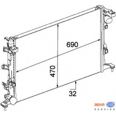 8MK 376 745-711 HELLA Радиатор, охлаждение двигателя