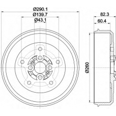 8DT 355 302-501 HELLA Тормозной барабан