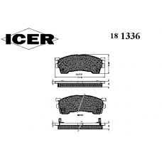 181336 ICER Комплект тормозных колодок, дисковый тормоз