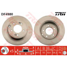 DF4980 TRW Тормозной диск