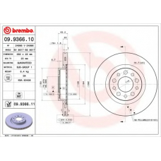 09.9366.11 BREMBO Тормозной диск