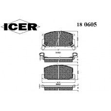 180605 ICER Комплект тормозных колодок, дисковый тормоз