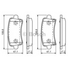 0 986 494 297 BOSCH Комплект тормозных колодок, дисковый тормоз