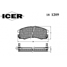 181209 ICER Комплект тормозных колодок, дисковый тормоз