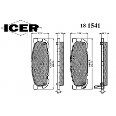 181541 ICER Комплект тормозных колодок, дисковый тормоз