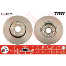 DF4871 TRW Тормозной диск