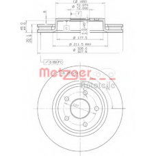 25086 METZGER Тормозной диск