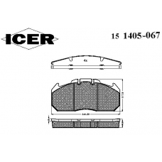 151405-067 ICER Комплект тормозных колодок, дисковый тормоз