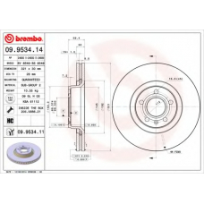 09.9534.14 BREMBO Тормозной диск