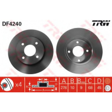 DF4240 TRW Тормозной диск