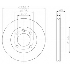 8DD 355 100-711 HELLA Тормозной диск