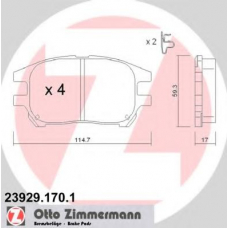 23929.170.1 ZIMMERMANN Комплект тормозных колодок, дисковый тормоз