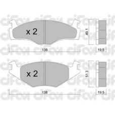 822-045-1 CIFAM Комплект тормозных колодок, дисковый тормоз