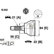 10.042 PEX Шарнир, приводной вал