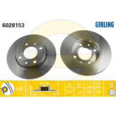 6411094 GIRLING Комплект тормозов, дисковый тормозной механизм