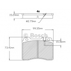 F 03B 150 022 BOSCH Комплект тормозных колодок, дисковый тормоз