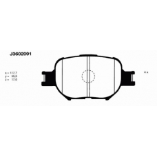 J3602091 NIPPARTS Комплект тормозных колодок, дисковый тормоз
