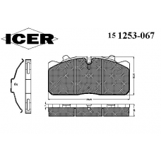 151253-067 ICER Комплект тормозных колодок, дисковый тормоз