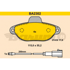 BA2302 BARUM Комплект тормозных колодок, дисковый тормоз