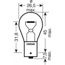 7506 OSRAM Лампа накаливания, фонарь указателя поворота; Ламп