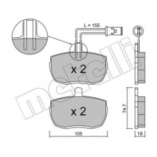 22-0016-1 METELLI Комплект тормозных колодок, дисковый тормоз