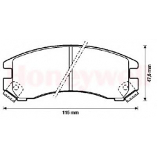 572236B BENDIX Комплект тормозных колодок, дисковый тормоз